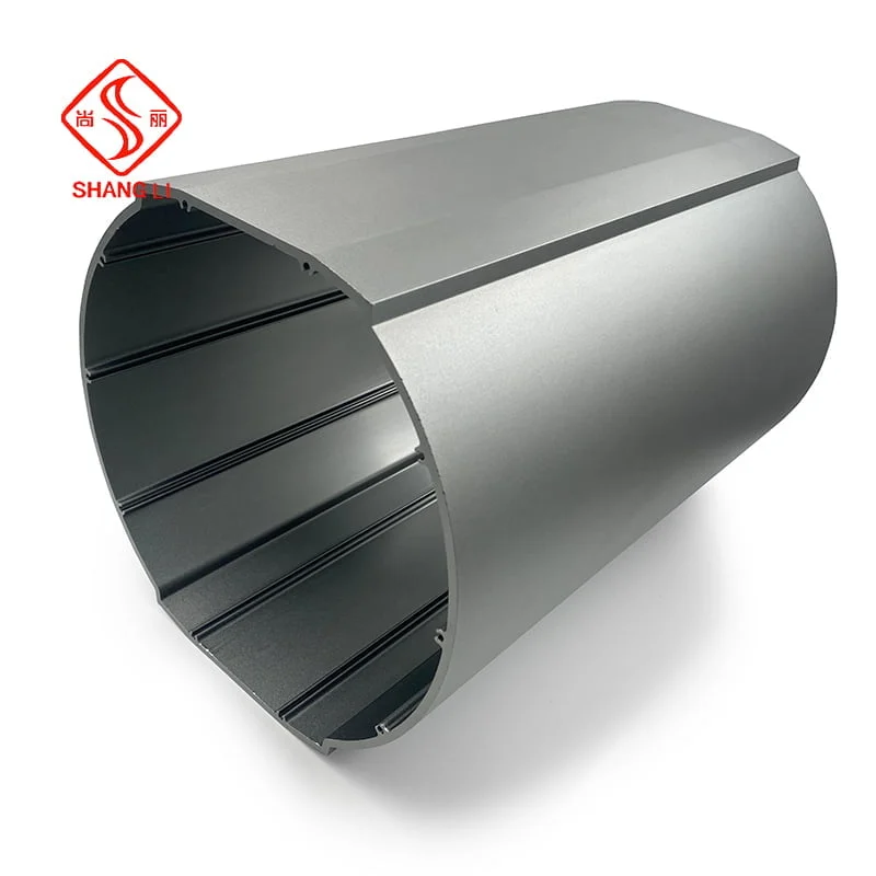 Large Black Round Extruded Housing Electronic Device Enclosure