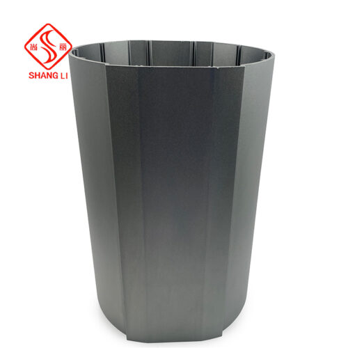 Oxidised sandblasted round aluminium profile enclosures