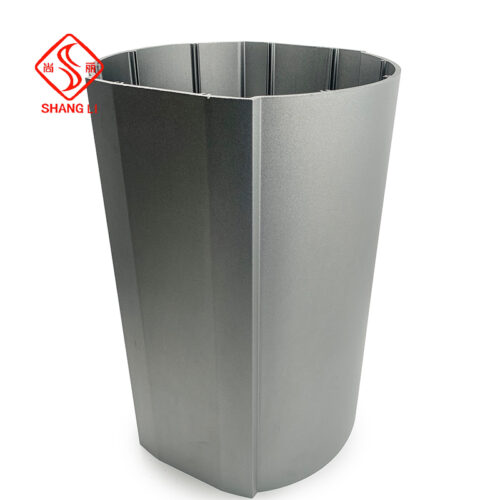 Oxidised sandblasted round aluminium profile enclosures